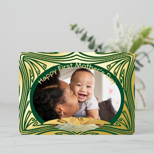 Happy First Moederdag voor onze dochter Folie Feestdagenkaart (Staand Voorkant)