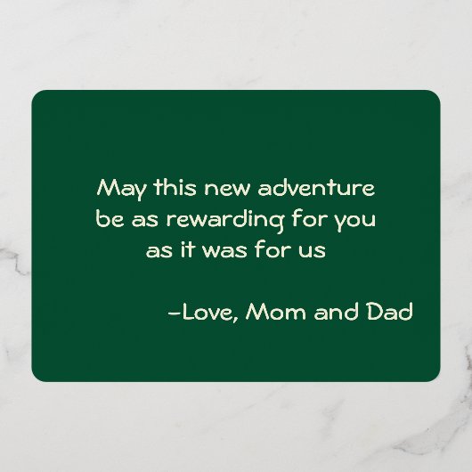 Happy First Moederdag voor onze dochter Folie Feestdagenkaart (Achterkant)