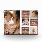 Happy First Moederdag Wood 4 Foto Collage (Voorkant)