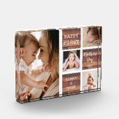 Happy First Moederdag Wood 4 Foto Collage (Links)