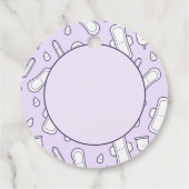 Happy First Party Paarse Cute Tampon Pad Bedankjes Labels (Achterkant)