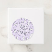 Happy First Party Paarse Cute Tampon Pad Bedankjes Labels (In situ)