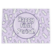 Happy First Party Paarse Cute Tampon Pad Groot Cadeauzakje (Voorkant)