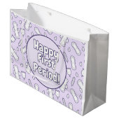 Happy First Party Paarse Cute Tampon Pad Groot Cadeauzakje (Voorkant Gekanteld)
