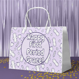 Happy First Party Paarse Cute Tampon Pad Groot Cadeauzakje