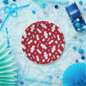 Happy First Party Red Tampon Pad Pattern Papieren Bordje (Feest)