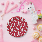 Happy First Party Red Tampon Pad Pattern Papieren Bordje (Feest)