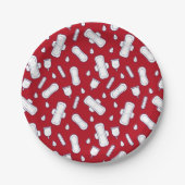 Happy First Party Red Tampon Pad Pattern Papieren Bordje (Voorkant)