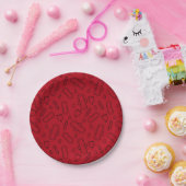 Happy First Party Red Tampon Pad Pattern Papieren Bordje (Feest)