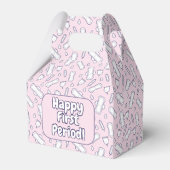 Happy First Period Party Cute Pink Tampon Pad Bedankdoosjes (Voorkant Zijde)