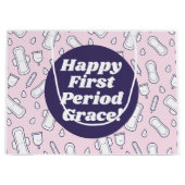 Happy First Period Party roze Cute Tampon Pad Groot Cadeauzakje (Voorkant)