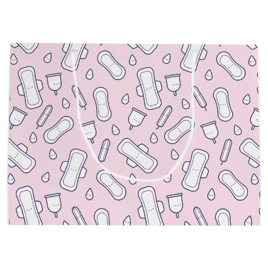 Happy First Period Party roze Cute Tampon Pad Groot Cadeauzakje (Achterkant)