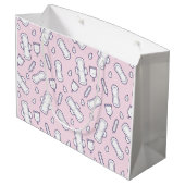 Happy First Period Party roze Cute Tampon Pad Groot Cadeauzakje (Achterkant Gekanteld)