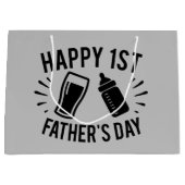 Happy First Vader; s Day Word art Groot Cadeauzakje (Voorkant)