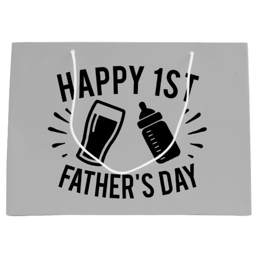 Happy First Vader; s Day Word art Groot Cadeauzakje (Voorkant)