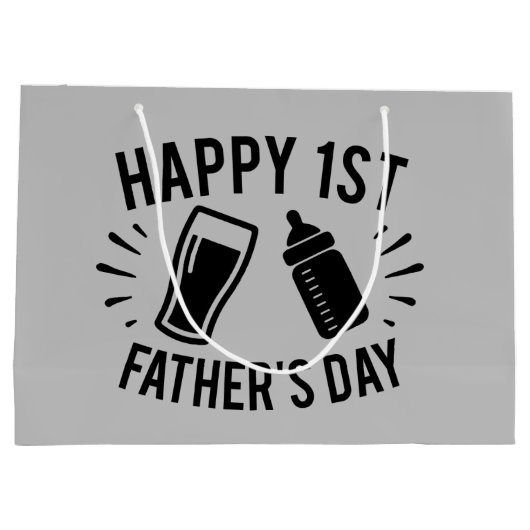 Happy First Vader; s Day Word art Groot Cadeauzakje (Achterkant)