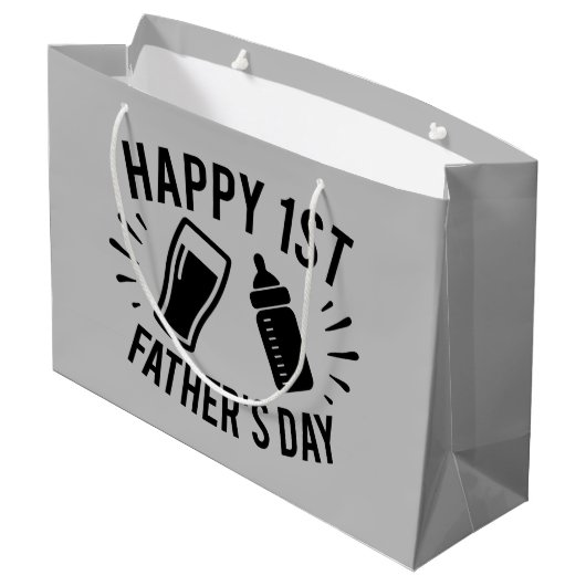 Happy First Vader; s Day Word art Groot Cadeauzakje (Achterkant Gekanteld)