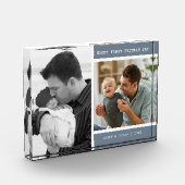 Happy First Vaderdag 2 Afbeelding Collage Grijs Fotoblokken (Links)