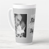 Happy First Vaderdag 2 Foto Latte Mok (Linkerhoek)