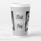Happy First Vaderdag 2 Foto Latte Mok (Voorkant)
