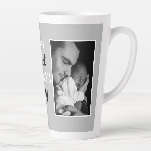 Happy First Vaderdag 2 Foto Latte Mok (Rechts)