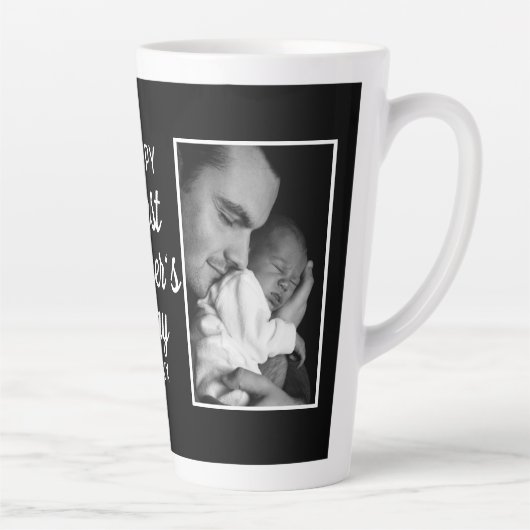 Happy First Vaderdag 2 Photo Black Latte Mok (Rechts)