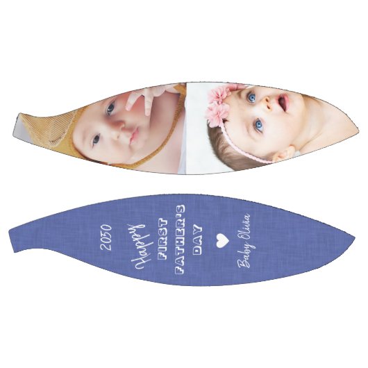 Happy First Vaderdag 2 Photo Collage Blue Basketbal (Panelen)