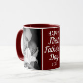 Happy First Vaderdag 2 Photo Maroon Mok (Voorkant links)