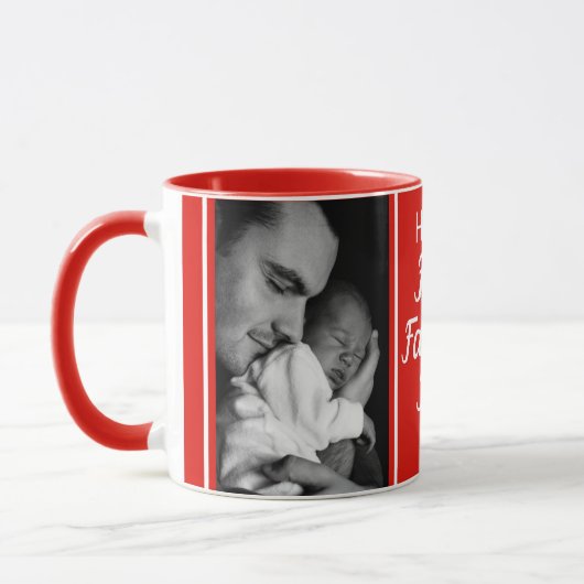Happy First Vaderdag 2 Photo Red and White Mok (Links)