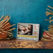 Happy First Vaderdag 3 Foto Collage Gray Wood Fotoplaat (Zijkant)