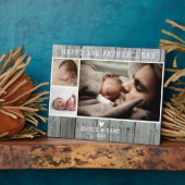 Happy First Vaderdag 3 Foto Gray Wood Fotoplaat (Zijkant)