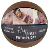 Happy First Vaderdag 3 Photo Chalkboard Basketbal (Voorkant)