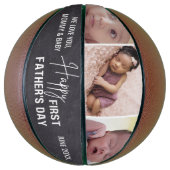 Happy First Vaderdag 3 Photo Chalkboard Basketbal (Verticaal)