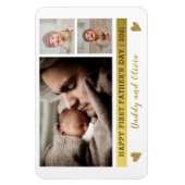 Happy First Vaderdag 3 Photo Collage Magneet (Verticaal)