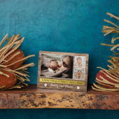 Happy First Vaderdag 3 Photo Collage Wood Fotoplaat (Zijkant)