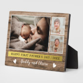Happy First Vaderdag 3 Photo Collage Wood Fotoplaat (Zijkant)