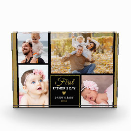 Happy First Vaderdag 4 Photo Black and Gold Fotoblokken
