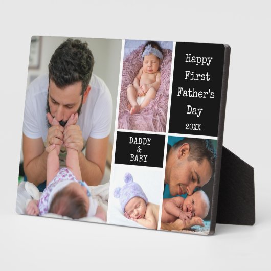 Happy First Vaderdag 4 Photo Collage Fotoplaat (Zijkant)
