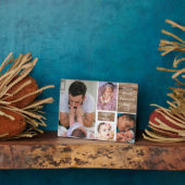 Happy First Vaderdag 4 Photo Collage Wood Fotoplaat (Zijkant)