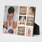 Happy First Vaderdag 4 Photo Collage Wood Fotoplaat (Zijkant)