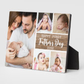 Happy First Vaderdag 5 fotocollage hout Fotoplaat (Zijkant)