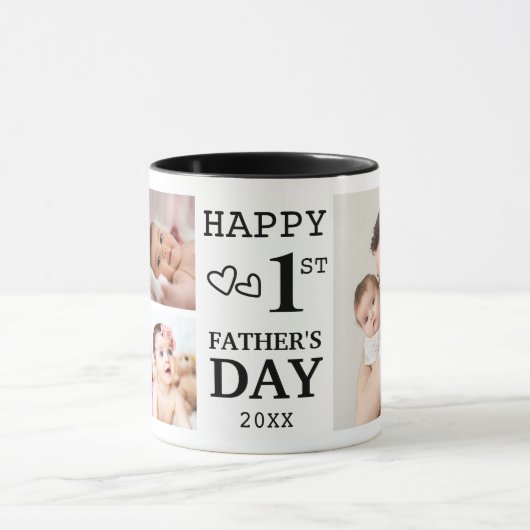 Happy First Vaderdag 5 fotocollage Mok (Midden)