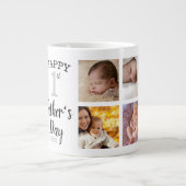 Happy First Vaderdag 8 Family Photo Collage Grote Koffiekop (Voorkant)