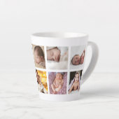 Happy First Vaderdag 8 Family Photo Collage Latte Mok (Rechterhoek)