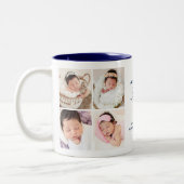 Happy First Vaderdag 8 Fotocollage & Bericht Tweekleurige Koffiemok (Links)