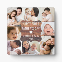 Happy First Vaderdag 8 Fotocollage Hout