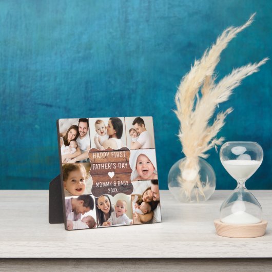Happy First Vaderdag 8 Fotocollage Hout Fotoplaat (Insitu)