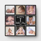 Happy First Vaderdag 8 Photo Collage Black Fotoplaat (Voorkant)
