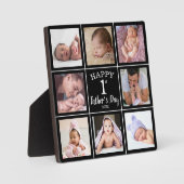 Happy First Vaderdag 8 Photo Collage Black Fotoplaat (Voorkant)