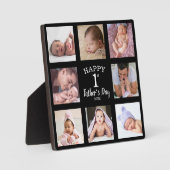 Happy First Vaderdag 8 Photo Collage Black Fotoplaat (Voorkant)